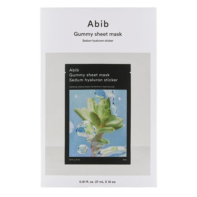 ABIB Gummy Sheet Mask Set Sedum Hyaluron Sticker, 27 ml x 10 pcs