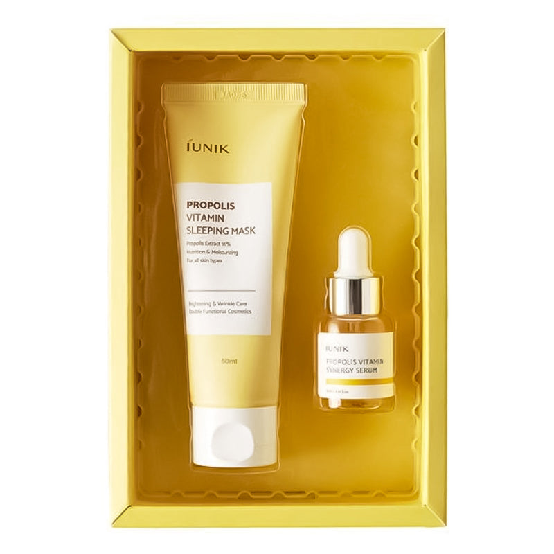 Iunik Propolis Edition Skin Care Set night mask 60 ml + serum 15 ml