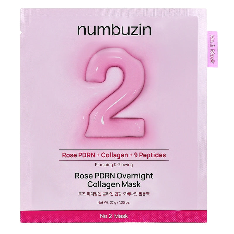 NUMBUZIN  No.2 Rose PDRN Overnight Collagen Mask, 1 piece*37 g