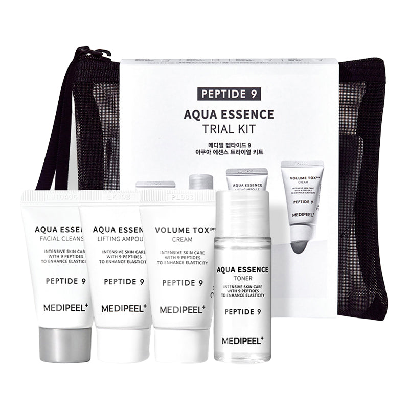 MEDI-PEEL Peptide 9 Aqua Essence proovikomplekt (puhastusvahend 15 ml + tooner 20 ml + ampull 15 ml + kreem 15 g)