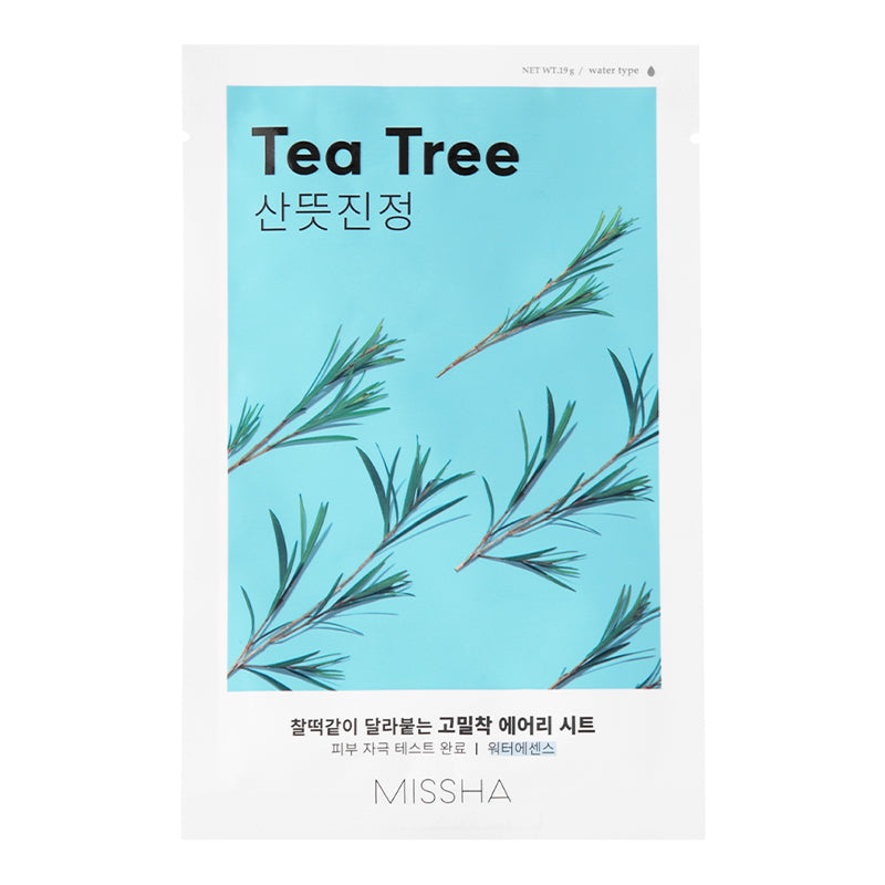 [MISSHA] Airy Fit Sheet Mask Tea Tree, aaloeekstraktiga kangasmask, 1 tk