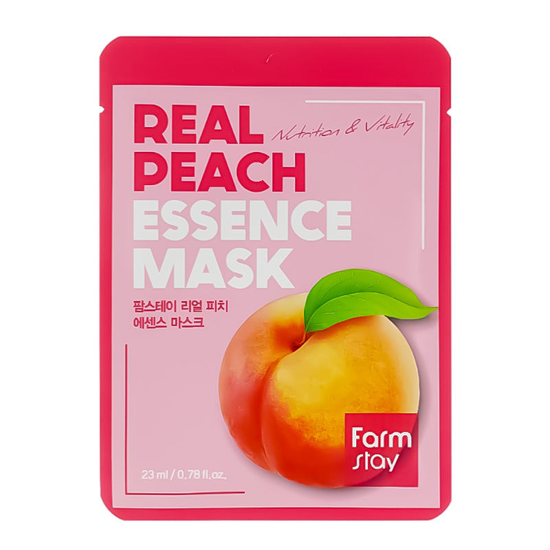 FarmStay Real Peach Essence Mask 1 tk