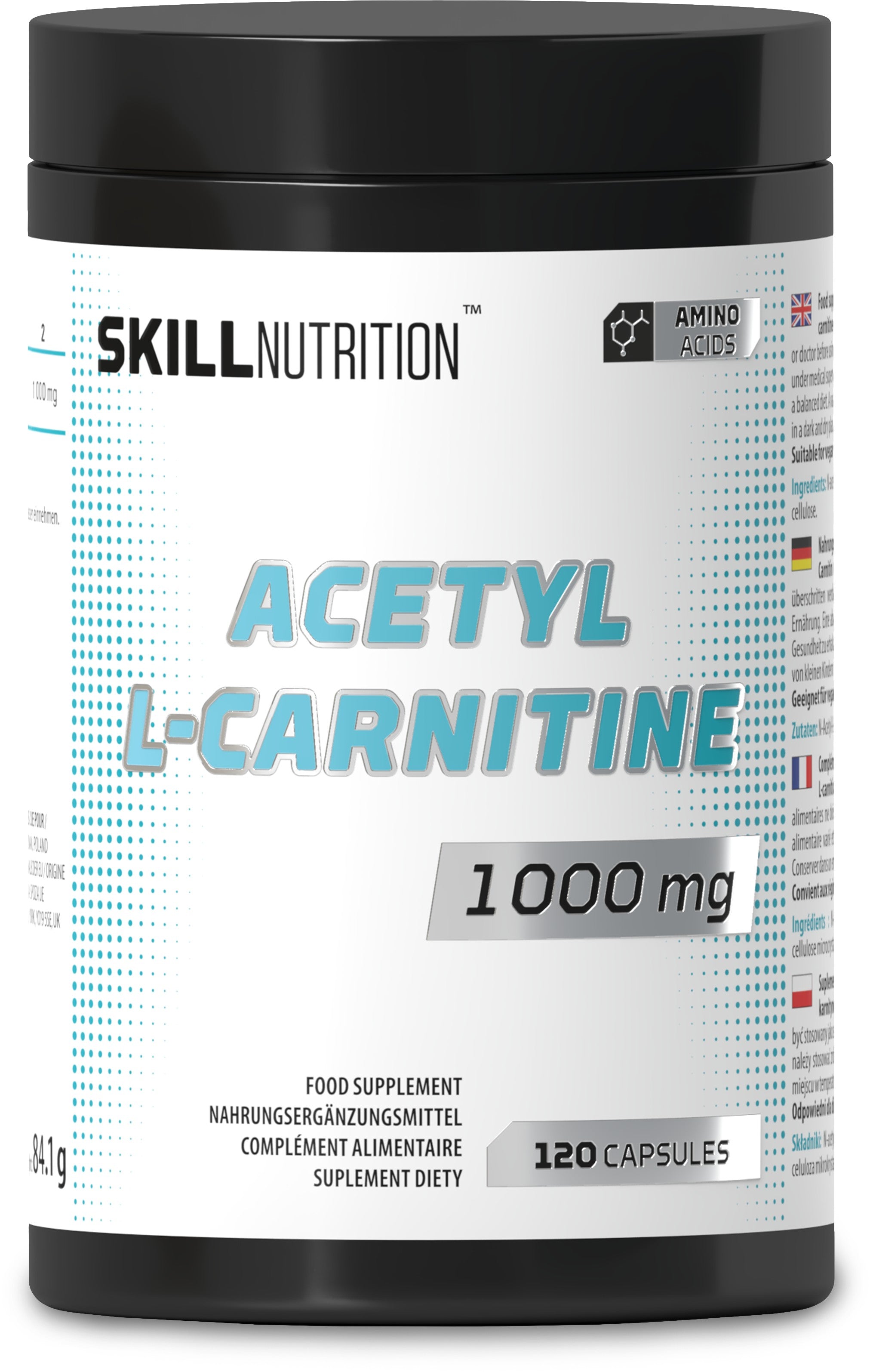 Skill Nutrition Acetyl L-Carnitine - 120 veganiškų kapsulių
