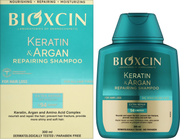 Bioxcin Keratin & Argan Repairing Shampoo – atkuriamasis šampūnas su keratinu ir arganų aliejumi pažeistiems plaukams, 300 ml