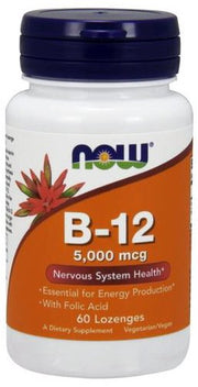 NOW Foods Vitamin B-12 pastilės, nervų sistemai
