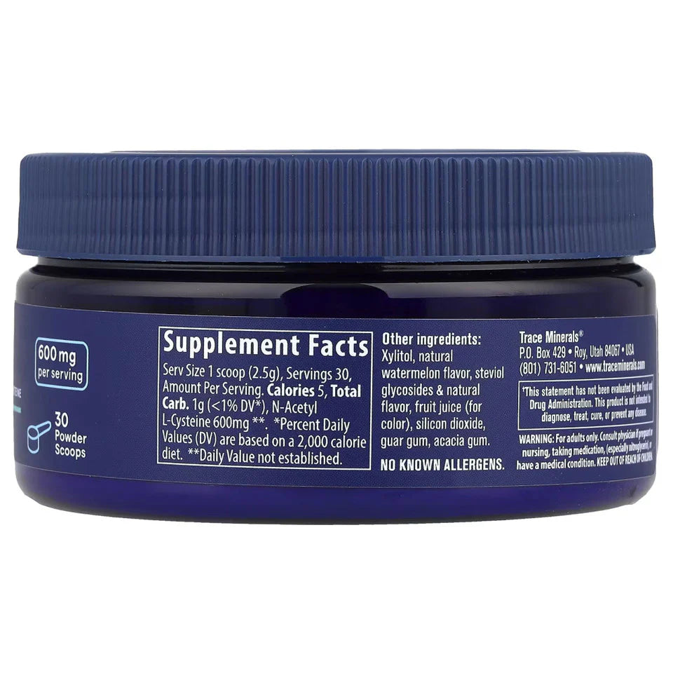 Trace Minerals NAC 600mg milteliai, 75g.