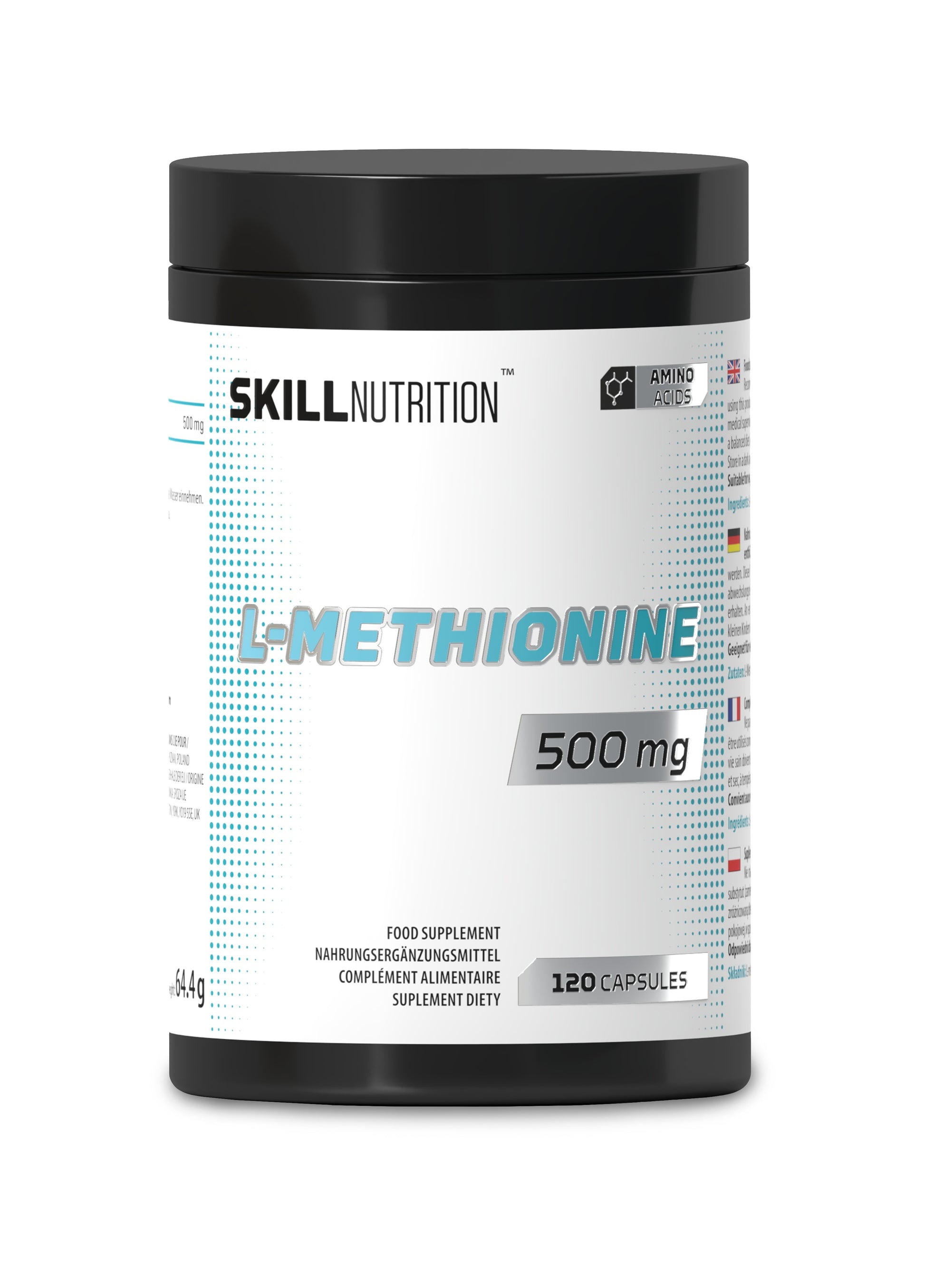Skill Nutrition L-Methionine 500 mg - 120 vegetariškų kapsulių