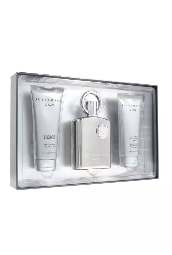 Zestaw Afnan Supremacy Silver Edp 100ml + Shower Gel 100ml + After Shave Balm 100ml
