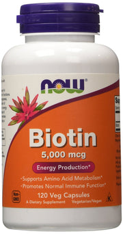 NOW Foods Biotiin, 5000mcg - 120 kapslit
