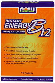 NOW Foods Vitamin B-12, Instant Energy - 75 paketėlių, maisto papildas