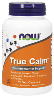 NOW Foods True Calm - 90 kapsulių, neurotransmiterių palaikymas, raminantis papildas