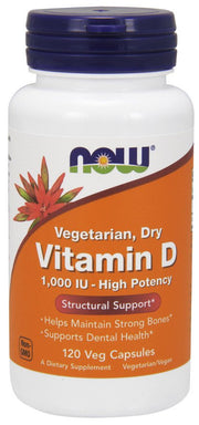 NOW Foods Vitamin D, 1000 IU vegetarinis maisto papildas kapsulės
