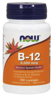 NOW Foods Vitamin B-12, 2000mcg - 100 pastilių, maisto papildas, vitaminai ir mineralai