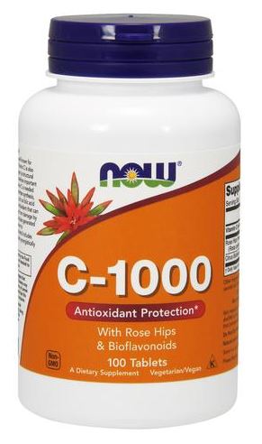 NOW Foods Vitamin C-1000 su rožių žiedais ir bioflavonoidais, 100 tablečių
