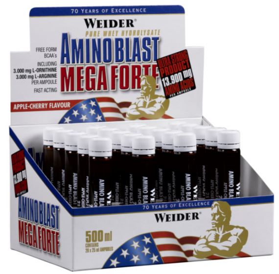 Weider Amino Blast Mega Forte, õun-kirss - 20 x 25 ml.