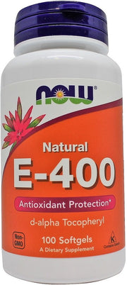 NOW Foods Vitamin E-400, Natural - 100 kapsulių, maisto papildas, antioksidantas