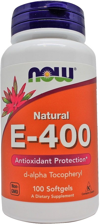 NOW Foods Vitamin E-400, Natural - 100 kapsulių, maisto papildas, antioksidantas