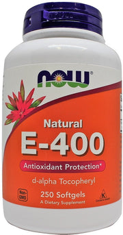 NOW Foods Vitamin E-400, Natural - 250 kapsulių, maisto papildas