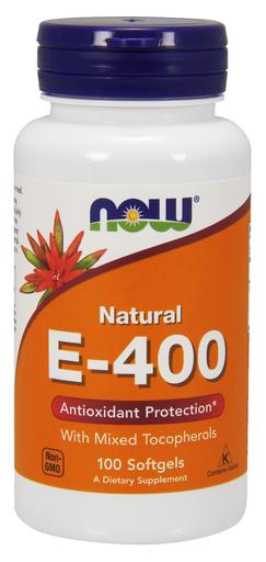 NOW Foods Vitamin E-400 kapsulės, natūralus antioksidantas