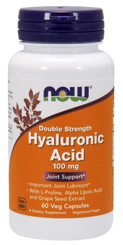 NOW Foods Hyaluronic Acid, 100mg Double Strength - 60 kapsulių