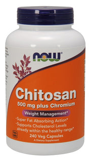 NOW Foods kitosaan, 500 mg pluss kroom - 240 kapslit