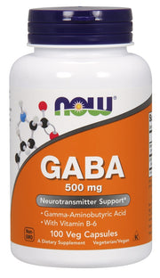NOW Foods GABA koos B6-vitamiiniga, 500 mg - 100 kapslit
