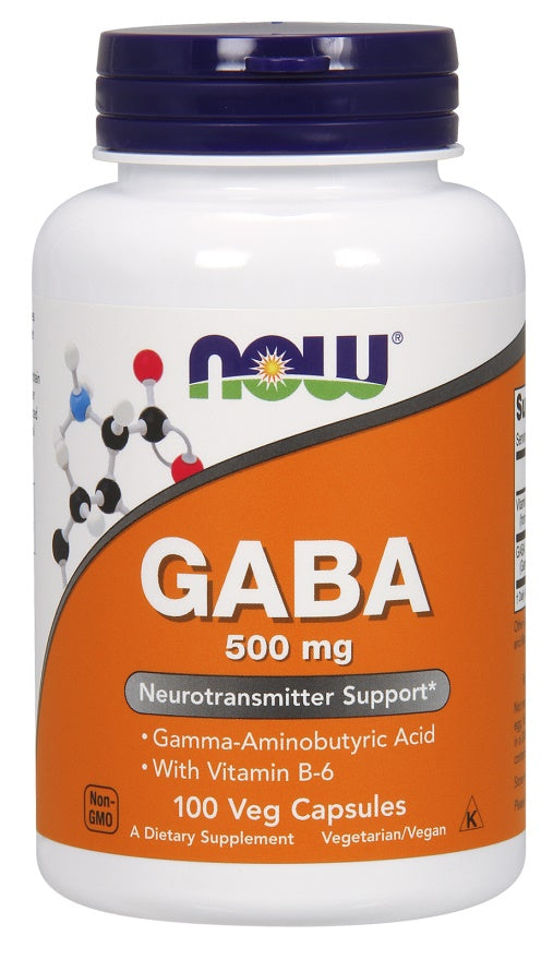 NOW Foods GABA koos B6-vitamiiniga, 500 mg - 100 kapslit