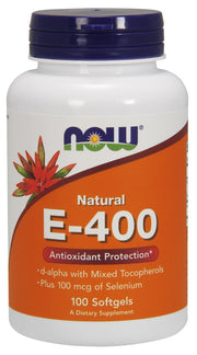 NOW Foods Vitamin E-400 IU su seleno, maisto papildas