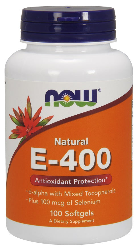 NOW Foods Vitamin E-400 IU su seleno, maisto papildas