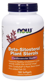 NOW Foods Beta-Sitosterol Plant Sterols - 180 kapsulių, maisto papildas, širdies sveikatai