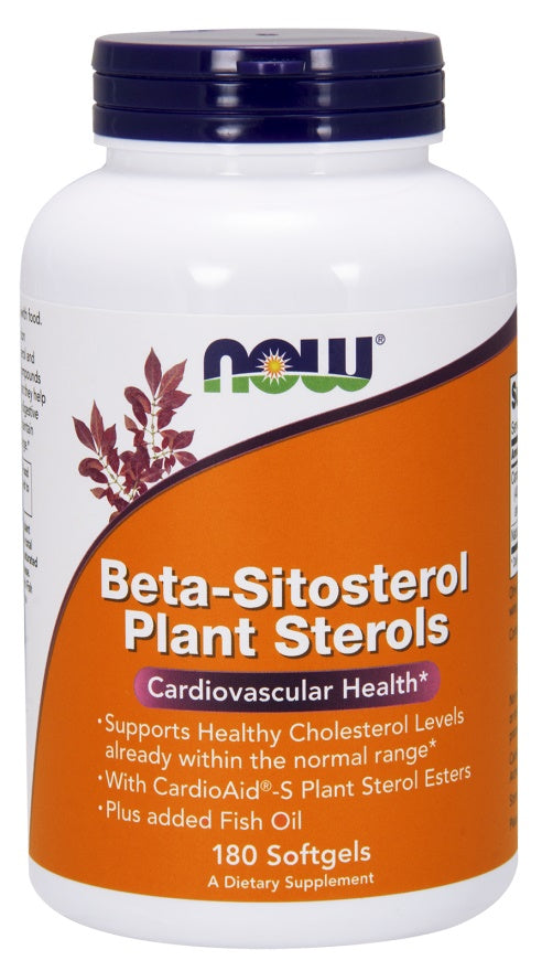 NOW Foods Beta-Sitosterol Plant Sterols - 180 kapsulių, maisto papildas, širdies sveikatai