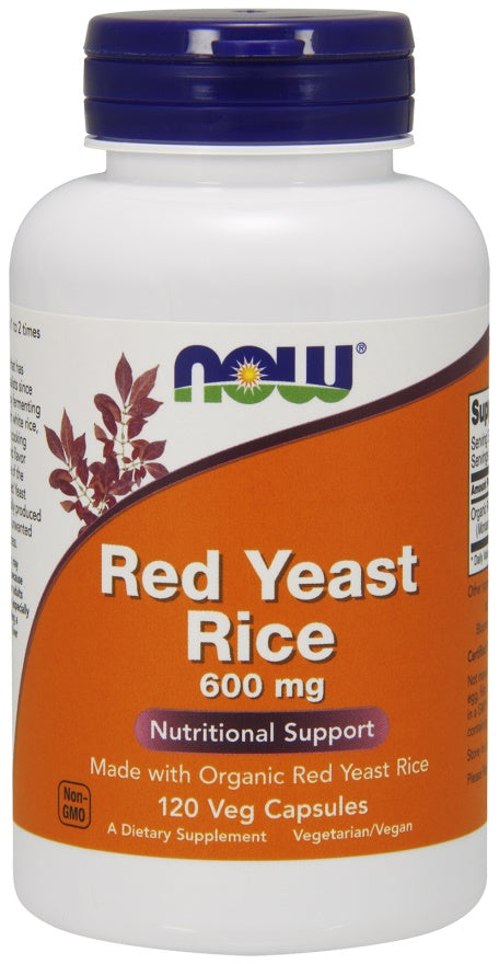 NOW Foods Red Yeast Rice, 600mg - 120 kapsulių, maisto papildas, cholesterolio mažinimui