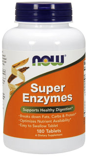 NOW Foods Super Enzymes - 180 tablečių, virškinimo fermentai, sveikata