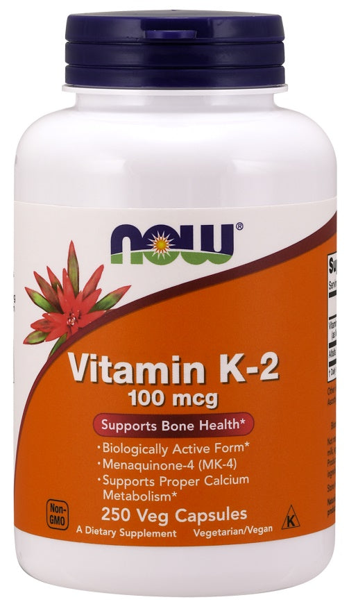 NOW Foods Vitamin K-2, 100mcg - 250 kapsulių