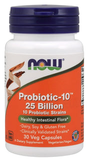 NOW Foods Probiotic-10, 25 Billion - 30 kapsulių, probiotikai, sveikata