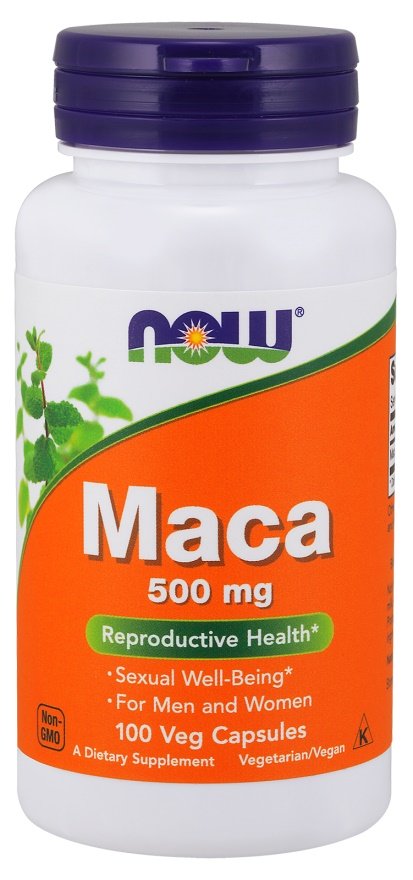 NOW Foods Maca, 500mg - 100 kapsulių, maisto papildas, seksualinei sveikatai