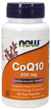 NOW Foods CoQ10, 200mg - 60 kapsulių, sveikatos papildas