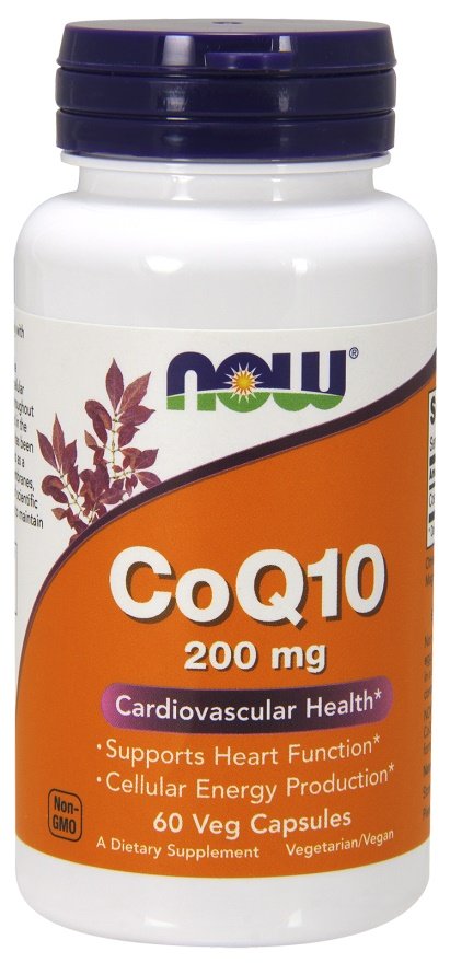 NOW Foods CoQ10, 200mg - 60 kapsulių, sveikatos papildas
