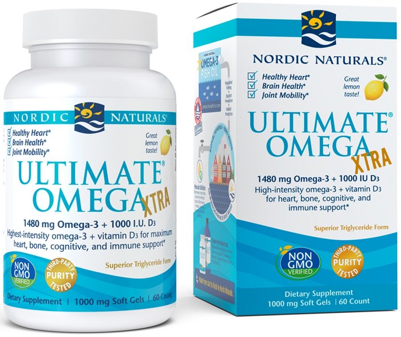 Nordic Naturals Ultimate Omega Xtra, 1480 mg sidrun - 60 kapslit