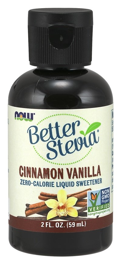 NOW Foods Better Stevia skystas papildas, cinamono vanilės skonio, 59 ml