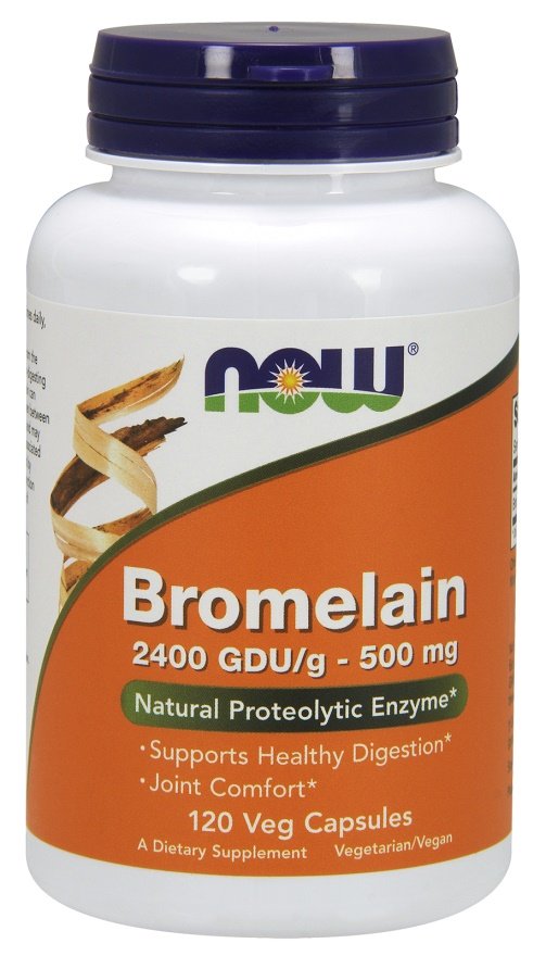 NOW Foods Bromelain, 500mg - 120 kapsulių, maisto papildas, virškinimo fermentai