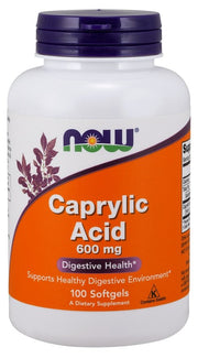 NOW Foods Caprylic Acid, 600mg, maisto papildas, sveikata ir gerovė