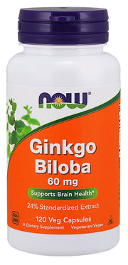 NOW Foods Ginkgo Biloba, 60 mg - 120 kapslit