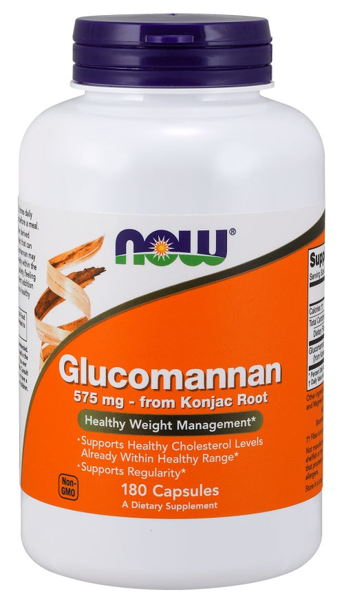 NOW Foods Glucomannan kapsulės, konjako šaknis, svorio kontrolė