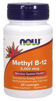 NOW Foods Methyl B-12 pastilės, 5000mcg, maisto papildas, vitaminai ir mineralai