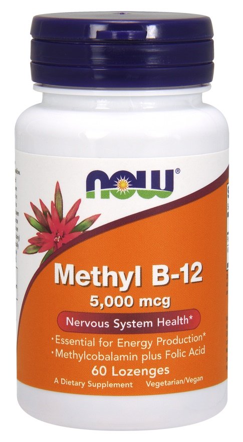 NOW Foods Methyl B-12 pastilės, 5000mcg, maisto papildas, vitaminai ir mineralai
