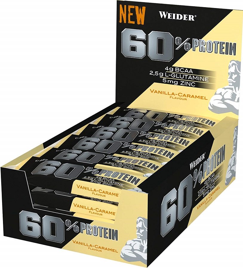 Weider 60% proteiinibatoon, vanilje-karamell - 24 x 45g