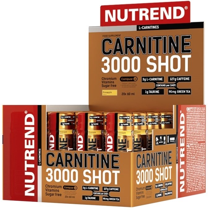 Nutrend Carnitine 3000 Shot, apelsinų skonio, 20 vnt., sporto papildas