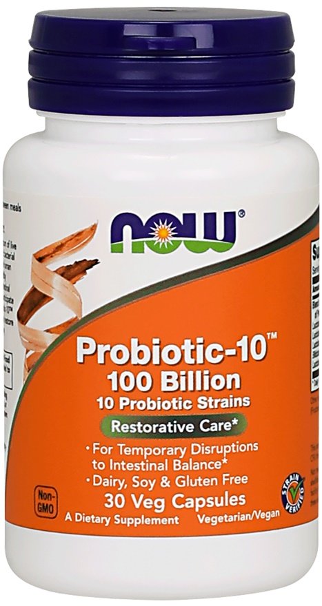 NOW Foods Probiotic-10, 100 Billion - 30 kapsulių, maisto papildas, sveikata