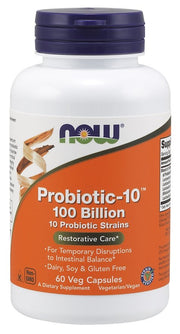NOW Foods Probiotic-10, 100 Billion - 60 kapsulių, probiotikai, sveikata